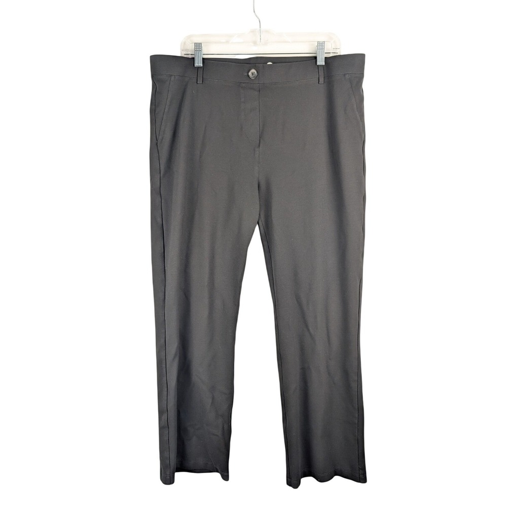Betabrand Dress Pant Yoga Pants Womens 2X Petite Black Straight Leg W0076-BK